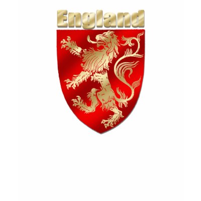 England Silky Shaded Rampant lion sheild T-shirt by SoccerJersey
