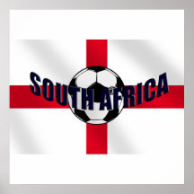 England Soccer ball South Africa St Georges flag Print