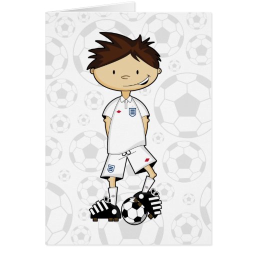 England Soccer Boy Card