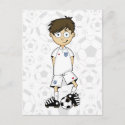 England Soccer Boy Postcard postcard