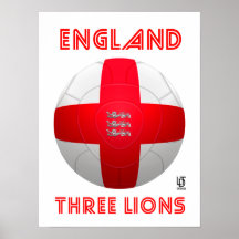 England - Three Lions Football Posters