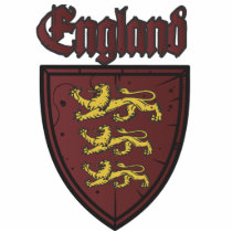 England Three Lions Wooden Shield Photo Cutout