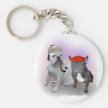 English and French bulldogs Keychain