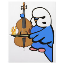 English Budgie Plays Bass Cello letterhead by nature_art English Budgie Plays Bass Cello letterhead