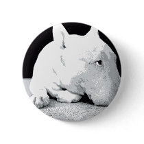 English Bull Terrier, Pop Art Print Pin