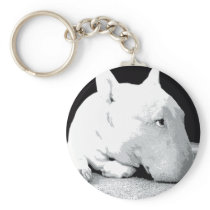 English Bull Terrier, Pop Art Print Key Chains