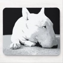 English Bull Terrier, Pop Art Print Mouse Mats