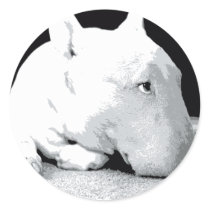 English Bull Terrier, Pop Art Print Stickers