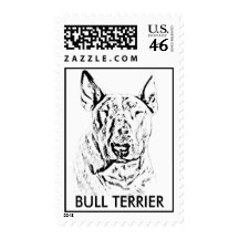 english bull terrier postage stamp