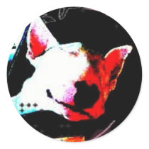 english bull terrier round sticker