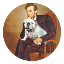 English Bulldog 9 - Lincoln Round Stickers