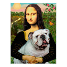 English Bulldog 9 - Mona Lisa Postcards