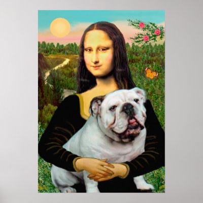English Bulldog 9 - Mona Lisa Poster