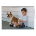 English Bulldog and Little Boy cards