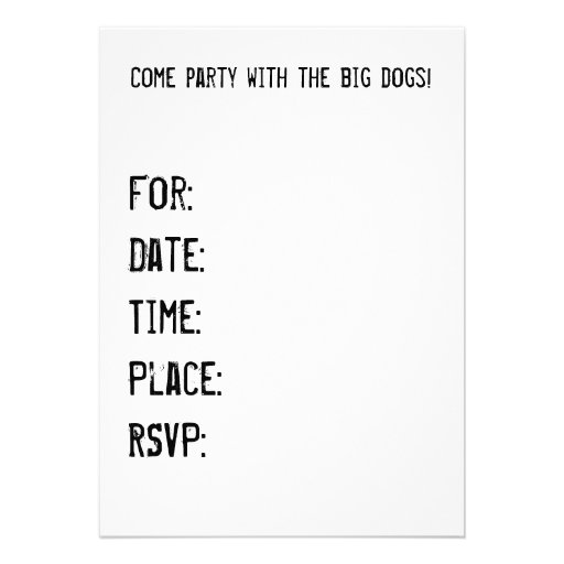 English Bulldog Bachelor Party Invitations