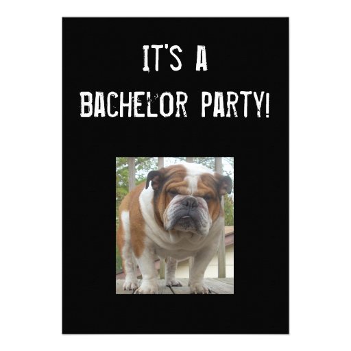 English Bulldog Bachelor Party Invitations