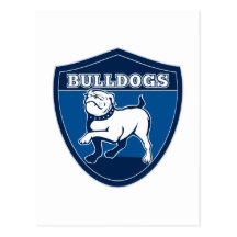 English bulldog british rugby sports team mascot post cards
