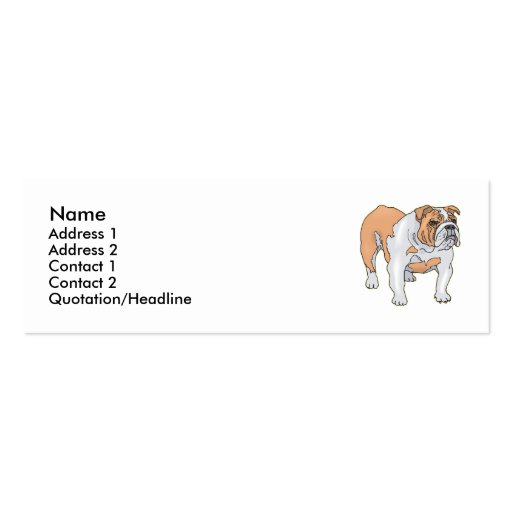 English Bulldog Business Card (front side)