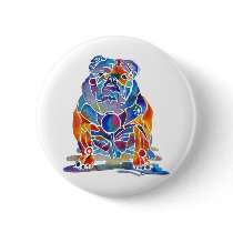 English Bulldog Pinback Button