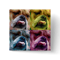 English bulldog button