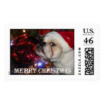 English Bulldog Christmas Stamp