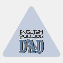 English Bulldog DAD Triangle Sticker