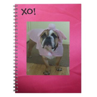 English Bulldog dressed as a pig Spiral Notebook!