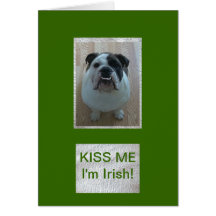 English Bulldog Happy St. Patrick's Day card!