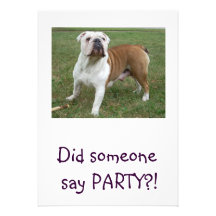 English Bulldog Invitations Birthday/any Occasion