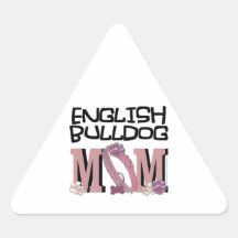 English Bulldog MOM Triangle Sticker