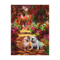 English Bulldog Pair - The Path Post Card
