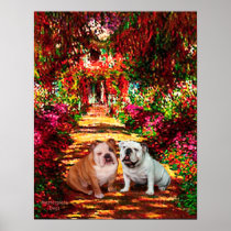 English Bulldog Pair - The Path Posters