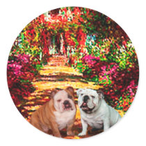 English Bulldog Pair - The Path Round Sticker