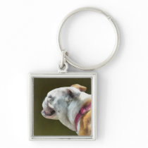 English Bulldog Profile keychains