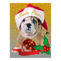 English bulldog puppy in Santa Hat Print by friskybiz English bulldog puppy in Santa Hat Print