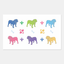 English Bulldog Rectangular Stickers