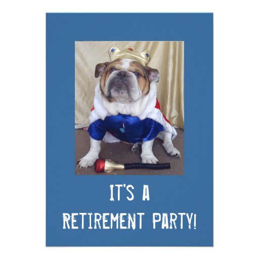 English Bulldog Retirement Party Invitations