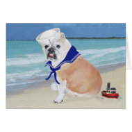 English Bulldog Sailor card