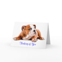 English Bulldog Thinking of You Card Verse inside