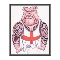 English Bulldog Tribal Tattoos Stretched Canvas Pr Stretched Canvas Prints