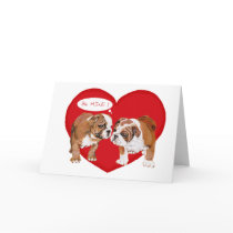 English Bulldog Valentine Greeting Cards