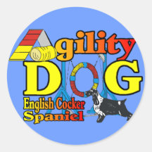 English Cocker Spaniel Agility Gifts Stickers