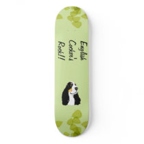 English Cocker Spaniel ~ Green Leaves Design Skateboards