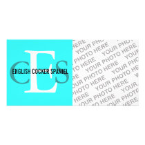 English Cocker Spaniel Monogram Design Photo Card Template