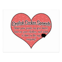 English Cocker Spaniel Paw Prints Dog Humor Post Cards