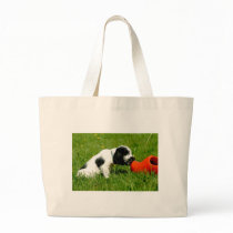 English Cocker Spaniel Puppy with Red Clog Tote Bag