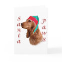 English Cocker Spaniel (red) Santa Paws cards