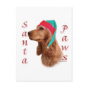 English Cocker Spaniel (red) Santa Paws postcards