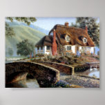 English Cottage in the countryside. Print