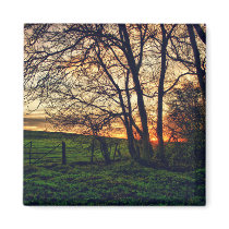 English Countryside Sunset HDR art fridge magnet magnets